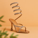 SANDALIA DE TACON ROSA PARA MUJER DE PIEL SINTETICA LOB FOOTWEAR 92505001