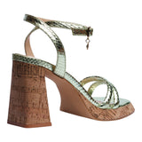 sandalia tacon para mujer lob footwear pu verde 92505201