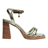 sandalia tacon para mujer lob footwear pu verde 92505201