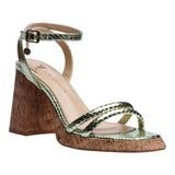 sandalia tacon para mujer lob footwear pu verde 92505201