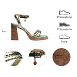 sandalia tacon para mujer lob footwear pu verde 92505201