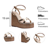 SANDALIA CUÑA PARA MUJER LOB FOOTWEAR PU ORO 92605021