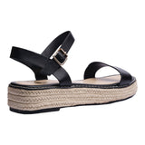 SANDALIA CUÑA PARA MUJER LOB FOOTWEAR PU NEGRO 92605484