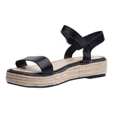 SANDALIA CUÑA PARA MUJER LOB FOOTWEAR PU NEGRO 92605484