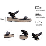 SANDALIA CUÑA PARA MUJER LOB FOOTWEAR PU NEGRO 92605484