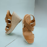 SANDALIA CUÑA CAFE PARA MUJER DE TEXTIL LOB FOOTWEAR 93005014