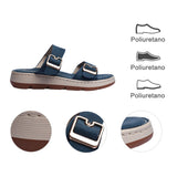 sandalia piso para mujer lob footwear pu azul 93205490