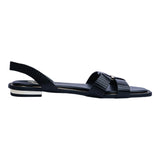 sandalia piso para mujer lob footwear pu lizard negro 93305055