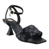 Sandalia Tacón Para Mujer Lob Footwear Pu Negro 56204037