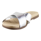 Sandalia Piso Para Mujer Lob Footwear Metalizado Comfy Plata 86804728