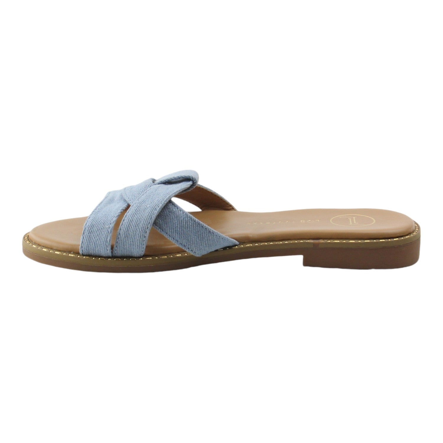 SANDALIA DE PISO AZUL PARA MUJER DE DENIM LOB FOOTWEAR 91804014
