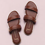 SANDALIA DE PISO CAFÉ PARA MUJER DE PIEL SINTETICA LOB FOOTWEAR 92005024