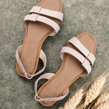 SANDALIA DE PISO BEIGE PARA MUJER DE PIEL SINTETICA LOB FOOTWEAR 93305054