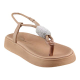 Sandalia Piso Para Mujer Lob Footwear Elastico/Napa Turim Beige 86804720