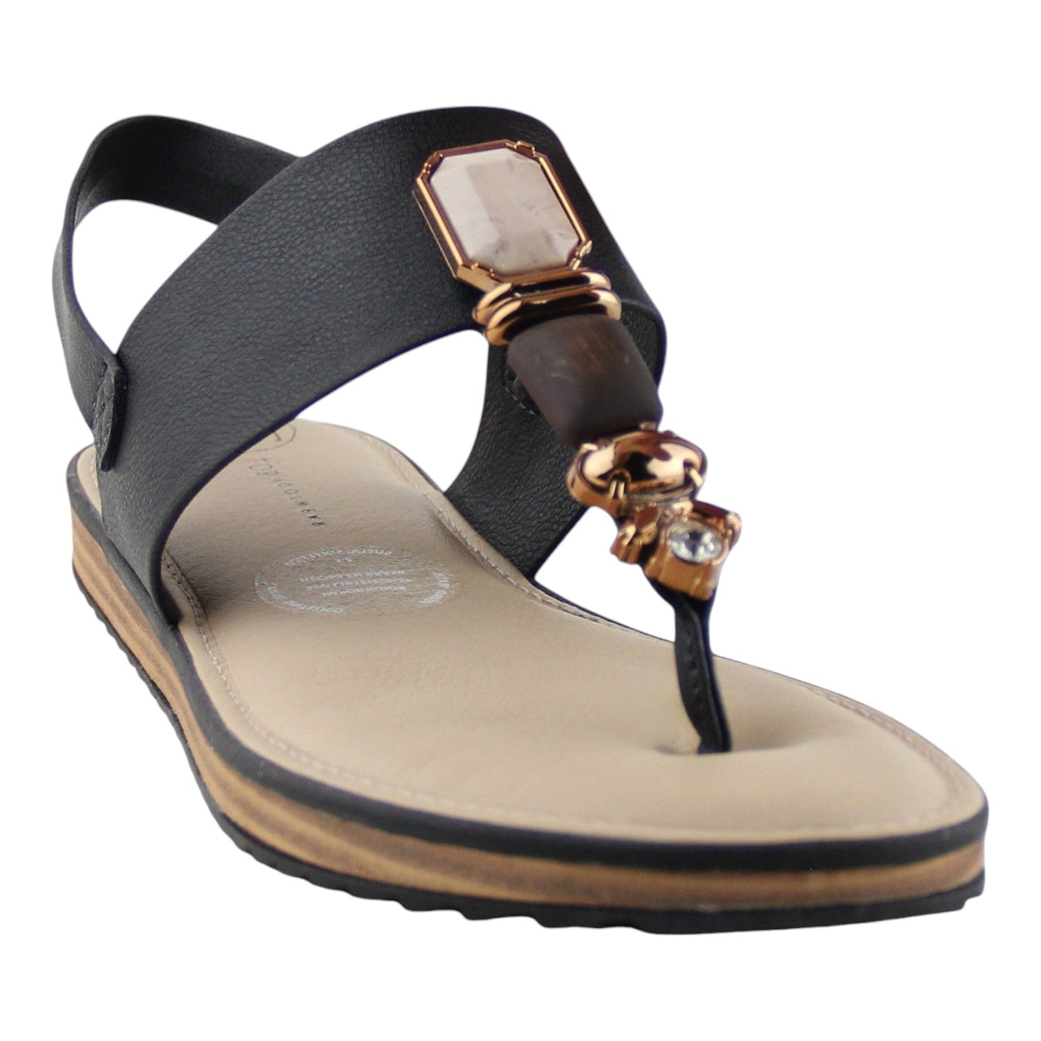 SANDALIA DE PISO NEGRA PARA MUJER  LOB FOOTWEAR 86804726