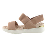 Sandalia Cuña Para Mujer Lob Footwear Elastico Canelado Beige 86804736