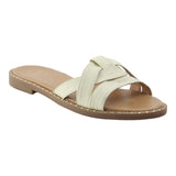 Sandalia Piso Para Mujer Lob Footwear Textil Beige 91804015