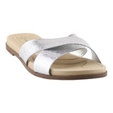 Sandalia Piso Para Mujer Lob Footwear Metalizado Comfy Plata 86804728