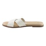 Sandalia Piso Para Mujer Lob Footwear Napa Croco Madrid Blanco 86804727