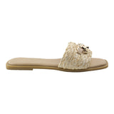 Sandalia Piso Para Mujer Lob Footwear Rafia Beige 91904059