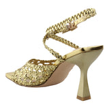 Sandalia Tacón Para Mujer Lob Footwear Pu Oro 92904097