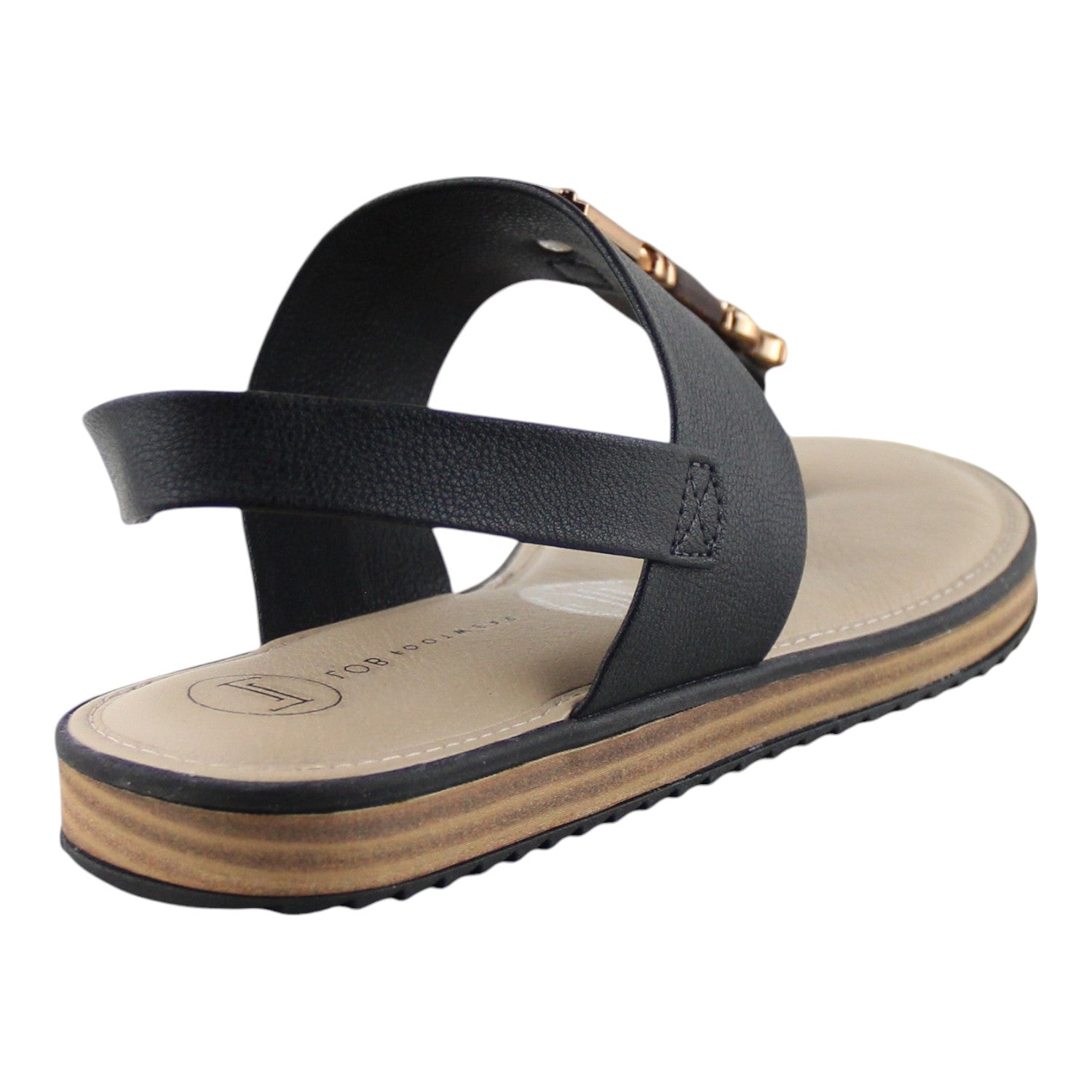 SANDALIA DE PISO NEGRA PARA MUJER  LOB FOOTWEAR 86804726
