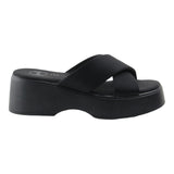 Sandalia Cuña Para Mujer Lob Footwear Lickra Negro 90604110