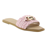 Sandalia Piso Para Mujer Lob Footwear Rafia Rosa 91904060