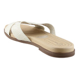 Sandalia Piso Para Mujer Lob Footwear Napa Croco Madrid Blanco 86804727