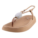 Sandalia Piso Para Mujer Lob Footwear Elastico/Napa Turim Beige 86804720