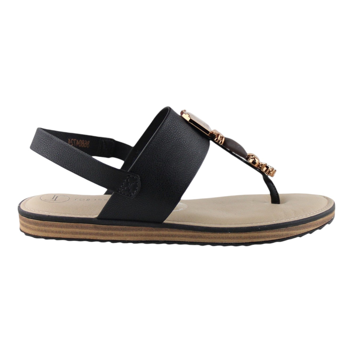 SANDALIA DE PISO NEGRA PARA MUJER  LOB FOOTWEAR 86804726