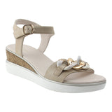 Sandalia Cuña Para Mujer Lob Footwear Pu Beige 57704047