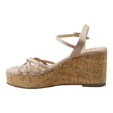 Sandalia Cuña Para Mujer Lob Footwear Charol Beige 04504706