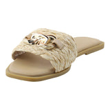 Sandalia Piso Para Mujer Lob Footwear Rafia Beige 91904059